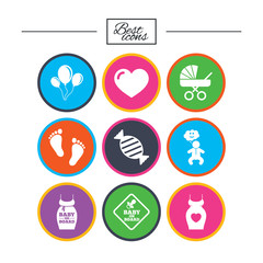 Pregnancy, maternity and baby care icons.