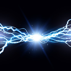 Electric lightning bolt. Energy effect illustration