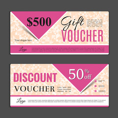 Gift voucher template. Can be use for shopping cards, discount coupon, banner, discount card , web design and other. Vector illustration. Abstract design