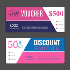 Gift voucher template. Can be use for shopping cards, discount coupon, banner, discount card , web design and other. Vector illustration. Abstract design