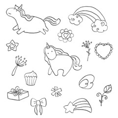 Set of unicorn