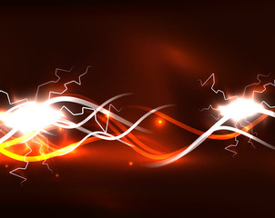 Glowing wavy lines template