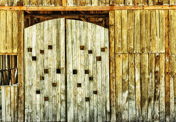 Wooden, very old barn gate