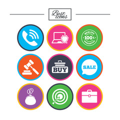 Online shopping, e-commerce and business icons.