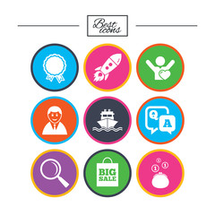 Fototapeta premium Online shopping, e-commerce and business icons.