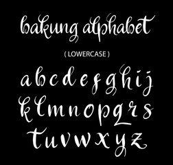 Bakung vector alphabet lowercase characters. Good use for logotype, cover title, poster title, letterhead, body text, or any design you want. Easy to use, edit or change color. 
