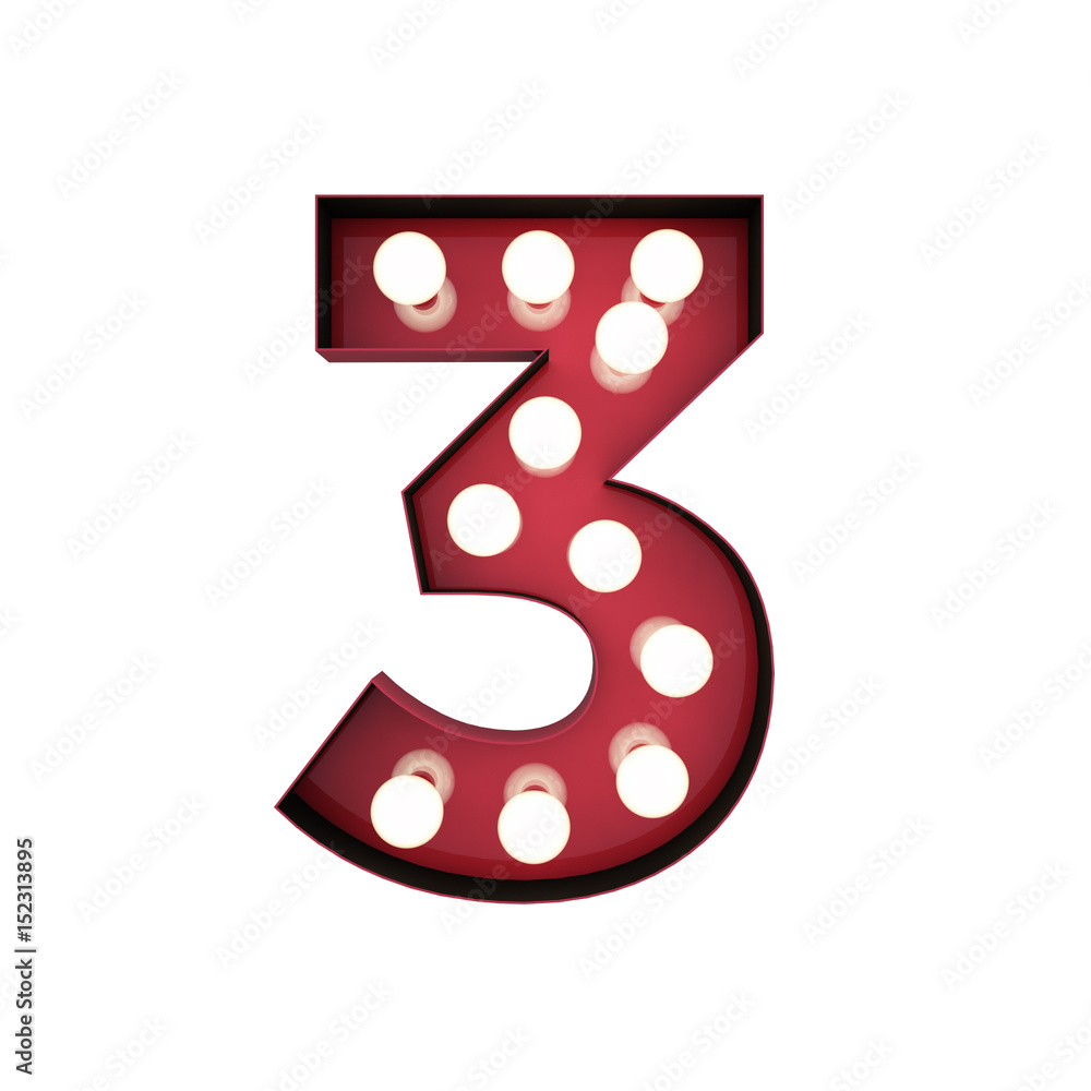 Aufkleber 3d rendering red bulb type isolated white background with clipping path mask
