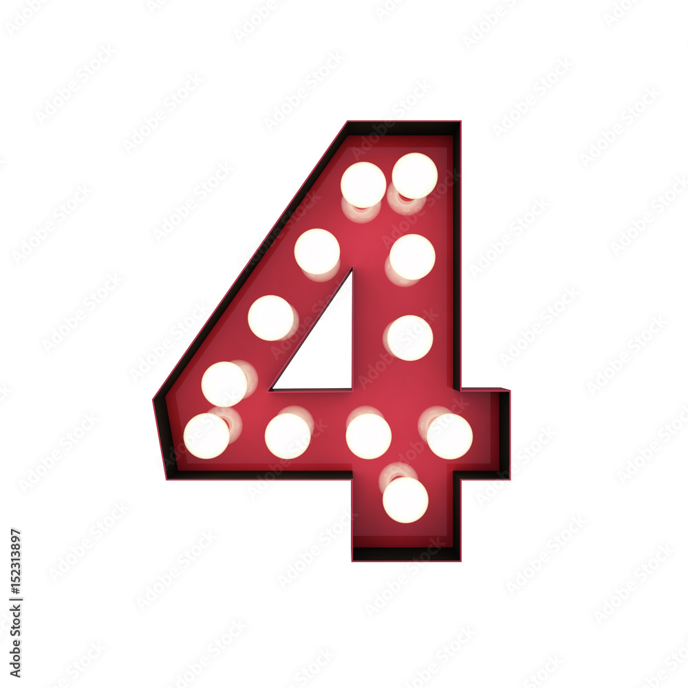 Aufkleber 3d rendering red bulb type isolated white background with clipping path mask