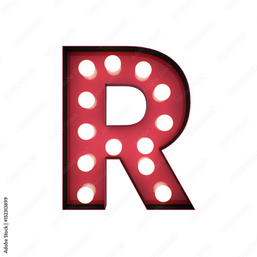 Fototapete 3d rendering red bulb type isolated white background with clipping path mask