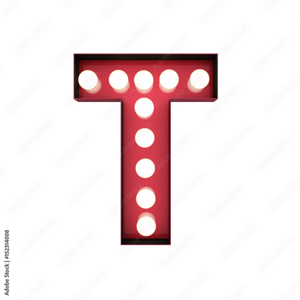 Fototapete 3d rendering red bulb type isolated white background with clipping path mask
