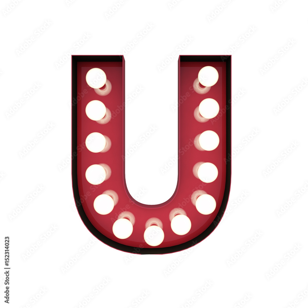Fototapete 3d rendering red bulb type isolated white background with clipping path mask