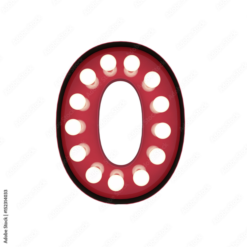 Aufkleber 3d rendering red bulb type isolated white background with clipping path mask