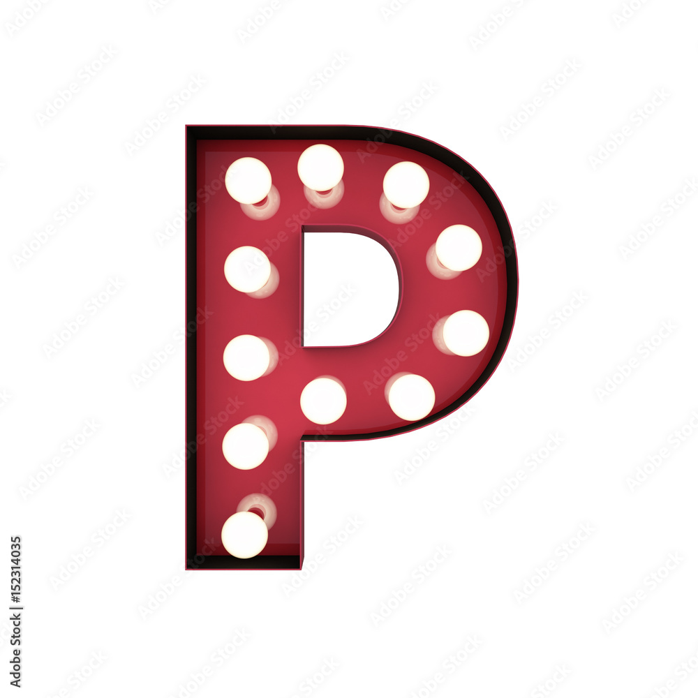 Aufkleber 3d rendering red bulb type isolated white background with clipping path mask