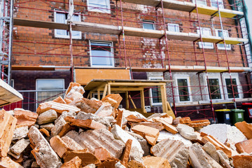 rubble on building site