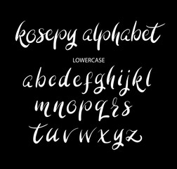 Fototapeta na wymiar Kosepy vector alphabet lowercase characters. Good use for logotype, cover title, poster title, letterhead, body text, or any design you want. Easy to use, edit or change color. 