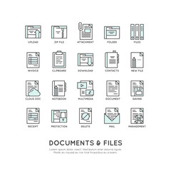 Vector Icon Style Illustration Concept of  File Folder and Document Types Cloud Control Management, Mobile and Desktop Application Development