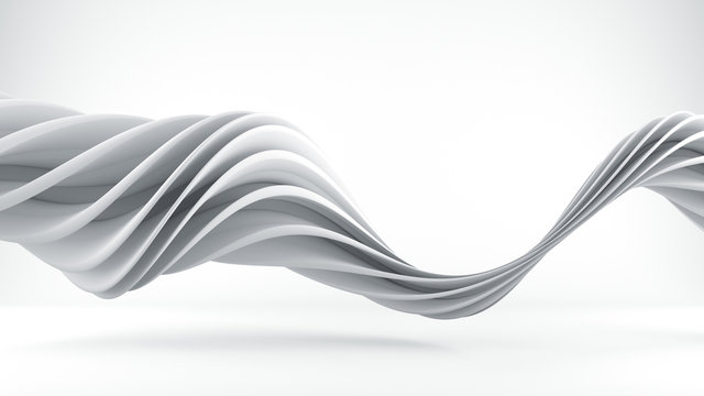 White twisted spiral 3D shape