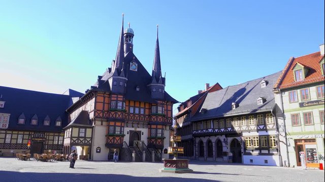Wernigerode Marktplatz mit Rathaus Harz Deutschland