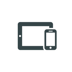 Device Icons: smart phone, tablet computer. Vector illustration of responsive web design.