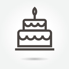 icon cake illustration isolated sign symbol thin line for web, modern minimalistic flat design vector on white background. logo