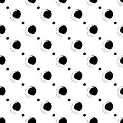 Seamless black and white pattern with abstract circles