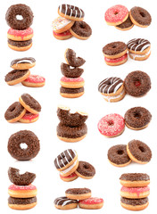 Donuts on a white background