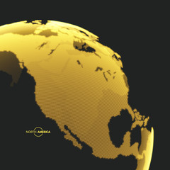North America. Earth globe. Global business marketing concept. Dotted style. Design for education, science, web presentations.