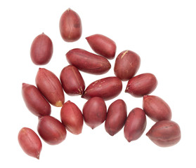 Peanuts on a white background