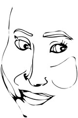 vector sketch of a crafty man smiling