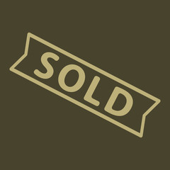 Sold text inside a simple