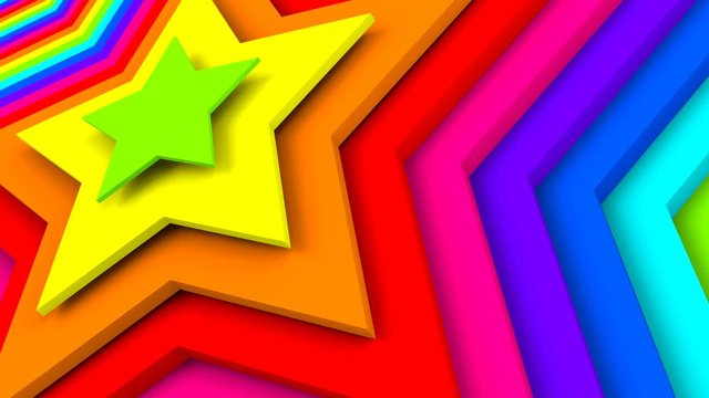Bright colorful stars. Abstract 3D render smooth animation with motion blur seamless loop 4k UHD (3840x2160) 
