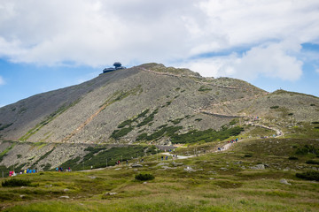Fototapeta premium The trail in the mountains. Mount Sniezka