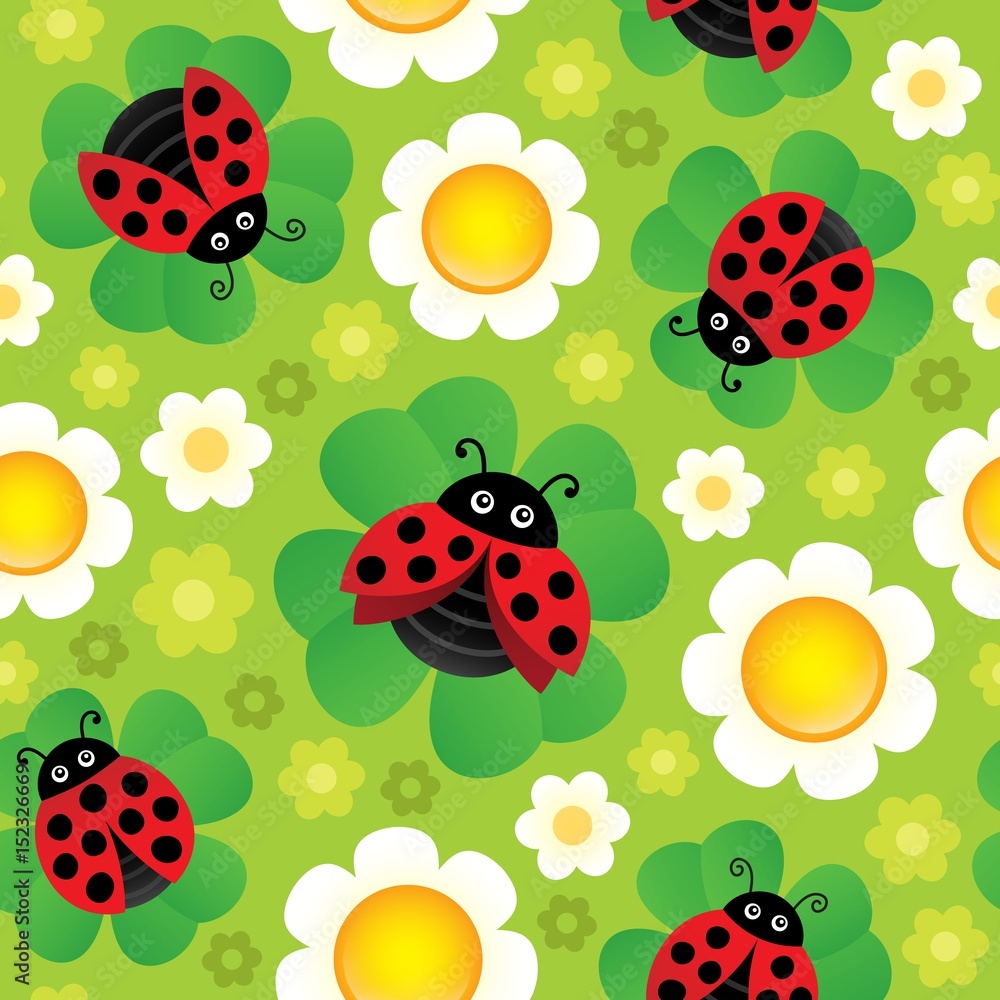 Poster Spring theme seamless background 2