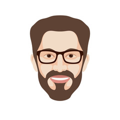 men  face head  vector illustration style Flat