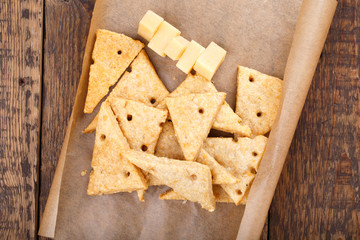 Homemade cheesy crackers