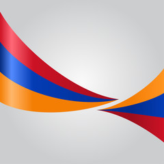 Armenian wavy flag. Vector illustration.