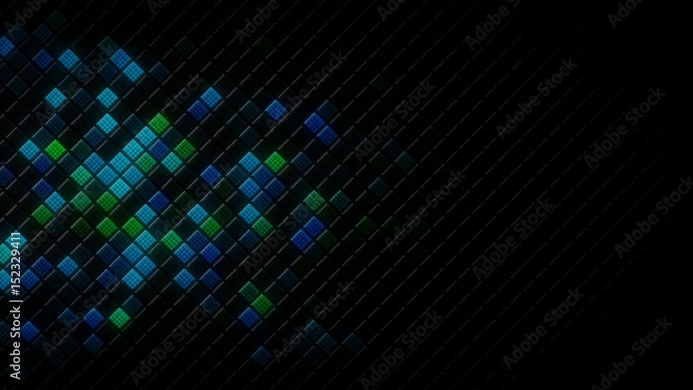 Aufkleber glowing rhombus on the edge. computer generated abstract loopable background 4k uhd (3840x2160)