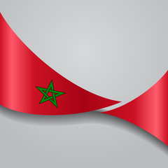 Moroccan wavy flag. Vector illustration.
