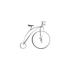 Black Bicycle Isolated on a White Background