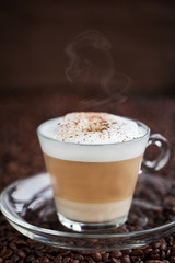 Cup of fresh hot latte