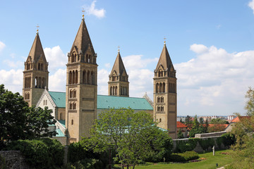 The Cathedral of Pecs Hungary cityscape