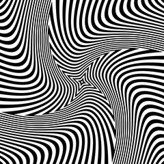 Rotation torsion illusion. Abstract op art design.