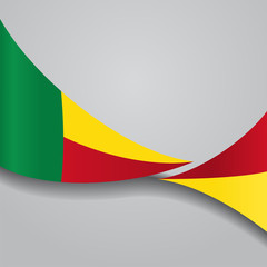 Benin wavy flag. Vector illustration.