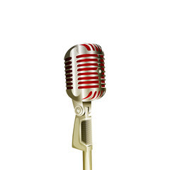 Fototapeta premium Retro microphone isolated on a white background.