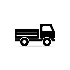 Truck icon, vector isolated delivery transport symbol.