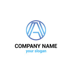 Vector logo template for technology or communications companies, high-tech innovation. Letter A.