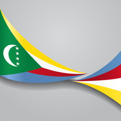 Comoros wavy flag. Vector illustration.