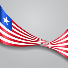Liberian wavy flag. Vector illustration.