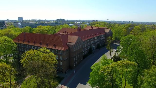 Aerial view of the Kaliningrad government building in springtime