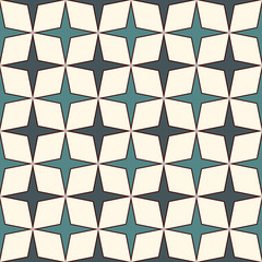 Blue colors seamless pattern with stylized repeating stars. Simple geometric ornament. Modern stylish texture.